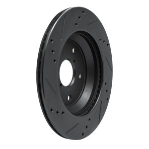 Subaru Crosstrek Brake Rotor (1) - Rear Right - DFC - Drilled & Slotted - Black - `19-`25