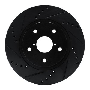Subaru Forester Brake Rotor (1) - Front Left - DFC - Drilled & Slotted - Black - `19-`24
