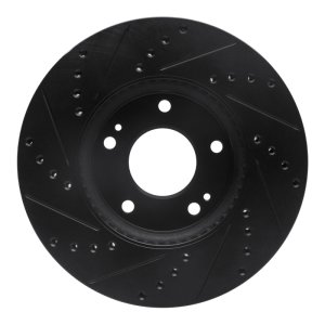 Kia Rondo Brake Rotor (1) - Front Right - DFC - Drilled & Slotted - Black - `07-`10
