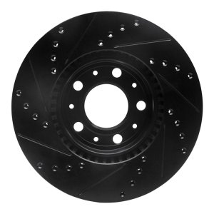 Volvo 850 Brake Rotor (1) - Front Right - DFC - Drilled & Slotted - Black - `95-`04
