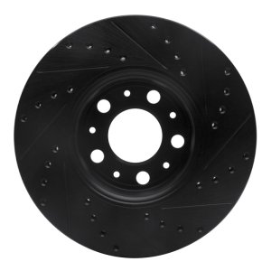 Volvo S80 Brake Rotor (1) - Front Left - DFC - Drilled & Slotted - Black - `99-`09