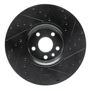 Volvo XC60 Brake Rotor (1) - Front Left - DFC - Drilled & Slotted - Black - `10-`16