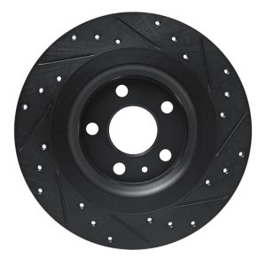 Volvo XC40 Brake Rotor (1) - Rear Left - DFC - Drilled & Slotted - Black - `19-`25