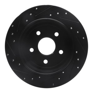 Jeep Commander Brake Rotor (1) - Rear Right - DFC - Drilled & Slotted - Black - `05-`10