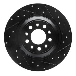 Jeep Cherokee Brake Rotor (1) - Rear Right - DFC - Drilled & Slotted - Black - `14-`23
