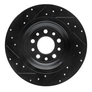 Jeep Cherokee Brake Rotor (1) - Rear Right - DFC - Drilled & Slotted - Black - `14-`23