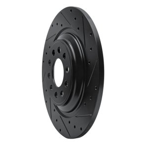 Jeep Cherokee Brake Rotor (1) - Rear Right - DFC - Drilled & Slotted - Black - `14-`23