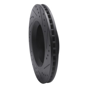 Jeep Liberty Brake Rotor (1) - Front Left - DFC - Drilled & Slotted, Zinc Plated - Black - `11-`12