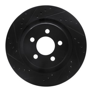 Jeep Liberty Brake Rotor (1) - Front Left - DFC - Drilled & Slotted, Zinc Plated - Black - `11-`12