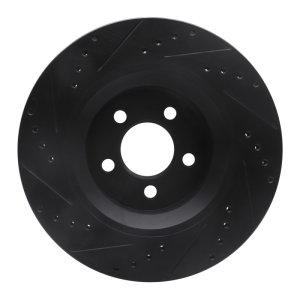 Jeep Liberty Brake Rotor (1) - Front Right - DFC - Drilled & Slotted - Black - `11-`12