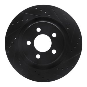 Jeep Liberty Brake Rotor (1) - Front Right - DFC - Drilled & Slotted - Black - `11-`12