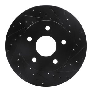 Jeep Grand Cherokee Brake Rotor (1) - Front Right - DFC - Drilled & Slotted - Black - `99-`04