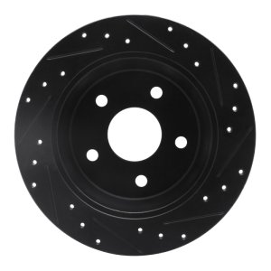 Jeep Grand Cherokee Brake Rotor (1) - Rear Left - DFC - Drilled & Slotted - Black - `99-`04