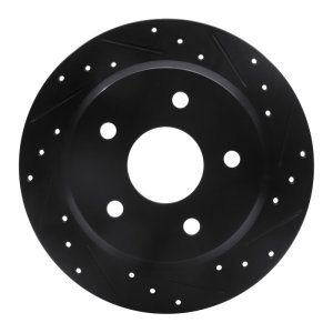 Jeep Grand Cherokee Brake Rotor (1) - Rear Right - DFC - Drilled & Slotted - Black - `99-`04