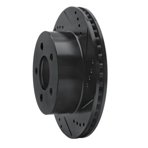 Jeep Cherokee Brake Rotor (1) - Front Right - DFC - Drilled & Slotted - Black - `99-`06