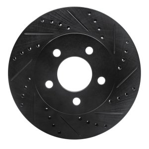 Jeep Liberty Brake Rotor (1) - Front Right - DFC - Drilled & Slotted - Black - `02-`07