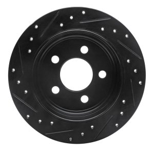 Jeep Liberty Brake Rotor (1) - Rear Right - DFC - Drilled & Slotted - Black - `03-`07
