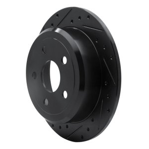 Jeep Wrangler Brake Rotor (1) - Rear Left - DFC - Drilled & Slotted - Black - `07-`18