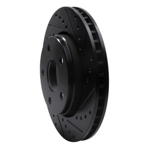 Jeep Wrangler Brake Rotor (1) - Front Right - DFC - Drilled & Slotted - Black - `07-`18