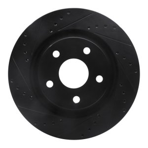 Jeep Wrangler Brake Rotor (1) - Front Left - DFC - Drilled & Slotted - Black - `12-`18