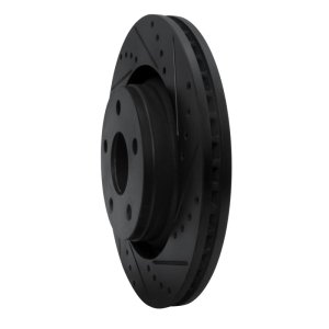 Jeep Wrangler Brake Rotor (1) - Front Right - DFC - Drilled & Slotted - Black - `12-`18