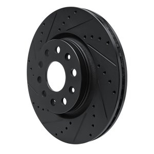 Jeep Wrangler Brake Rotor (1) - Front Left - DFC - Drilled & Slotted - Black - `18-`25