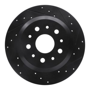 Jeep Wrangler Brake Rotor (1) - Rear Right - DFC - Drilled & Slotted - Black - `18-`25