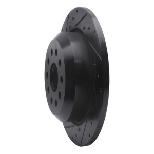 Jeep Wrangler Brake Rotor (1) - Rear Left - DFC - Drilled & Slotted - Black - `18-`25