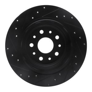 Jeep Wrangler Brake Rotor (1) - Rear Right - DFC - Drilled & Slotted - Black - `18-`25