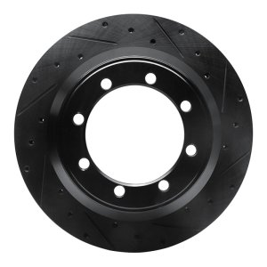 Ford F-350 Super Duty Brake Rotor (1) - Rear Right - DFC - Drilled & Slotted - Black - `99-`04