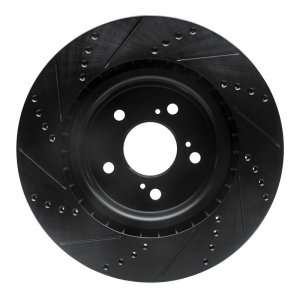 Acura TLX Brake Rotor (1) - Front Right - DFC - Drilled & Slotted - Black - `21-`25