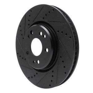 Mercedes-Benz E500 Brake Rotor (1) - Right Front - DFC - Drilled & Slotted - Black - `94-`02