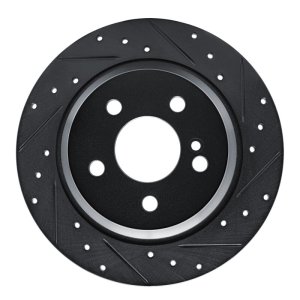 Mercedes-Benz SL500 Brake Rotor (1) - Rear Right - DFC - Drilled & Slotted - Black - `03-`06
