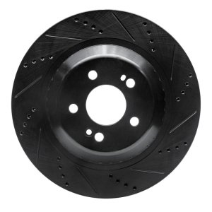 Mercedes-Benz S560 Brake Rotor (1) - Rear Right - DFC - Drilled & Slotted - Black - `14-`21