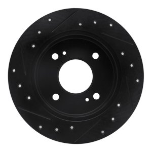 Infiniti G20 Brake Rotor (1) - Rear Right - DFC - Drilled & Slotted - Black - `90-`06