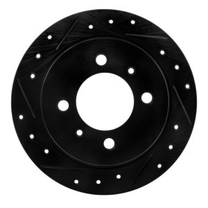 Nissan Lucino Brake Rotor (1) - Rear Left - DFC - Drilled & Slotted - Black - `91-`06