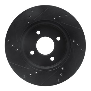Nissan Micra Brake Rotor (1) - Front Right - DFC - Drilled & Slotted - Black - `11-`25