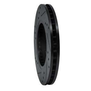 Nissan D21 Hardbody Pickup Brake Rotor (1) - Front Right - DFC - Drilled and Slotted - Black - `85-`12