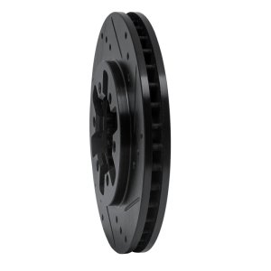 Nissan D21 Hardbody Pickup Brake Rotor (1) - Front Right - DFC - Drilled and Slotted - Black - `85-`12