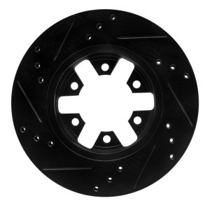 Nissan D21 Hardbody Pickup Brake Rotor (1) - Front Right - DFC - Drilled and Slotted - Black - `85-`12
