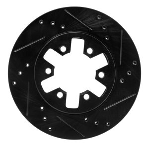 Nissan D21 Hardbody Pickup Brake Rotor (1) - Front Right - DFC - Drilled and Slotted - Black - `85-`12
