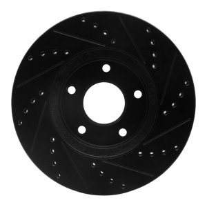 Infiniti Q45 Brake Rotor (1) - Front Left - DFC - Drilled & Slotted - Black - `02-`17