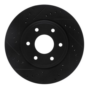 Nissan Frontier Brake Rotor (1) - Front Left - DFC - Drilled & Slotted - Black - `05-`21