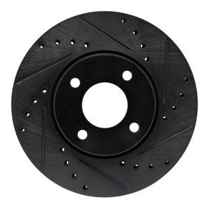 Nissan Versa Brake Rotor (1) - Front Right - DFC - Drilled & Slotted - Black - `17-`25
