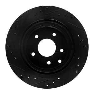Infiniti J30 Brake Rotor (1) - Rear Right - DFC - Drilled & Slotted - Black - `93-`01