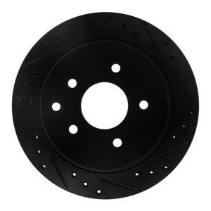 Infiniti J30 Brake Rotor (1) - Rear Right - DFC - Drilled & Slotted - Black - `93-`01