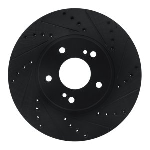 Infiniti Q45 Brake Rotor (1) - Front Right - DFC - Drilled & Slotted - Black - `97-`01