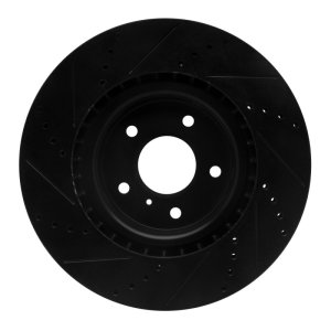 Infiniti G35 Brake Rotor (1) - Front Right - DFC - Drilled & Slotted - Black - `03-`08