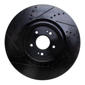Mitsubishi Lancer Brake Rotor (1) - Front Right - DFC - Drilled & Slotted - Black - `08-`15