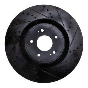 Mitsubishi Lancer Brake Rotor (1) - Front Right - DFC - Drilled & Slotted - Black - `08-`15